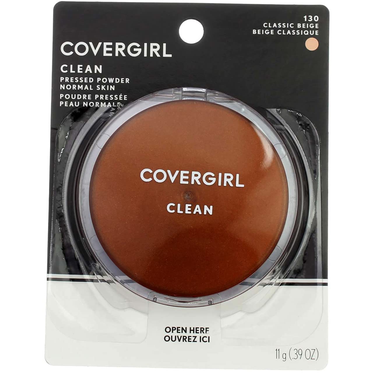 CoverGirl Clean Pressed Powder Compact, Classic Beige [130], 0.35 oz (Pack of 3)