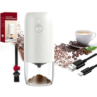 Electric Coffee Grinder Portable -One Button Control Coffee Bean Grinder Low Temperature Ceramic Grinding Core Espresso Grinder USB-Rechargeable (White)