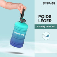 HYDRATE XL Jug 2.2 Litre Water Bottle - BPA Free, Flip Cap, Ideal for Gym - Colour Options (Blue Lagoon)