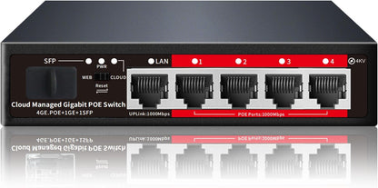 Poe Switch: 5 Port Gigabit PoE+ Switch – Front View