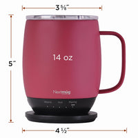 Nextmug - Temperature-Controlled, Self-Heating Coffee Mug (Dusty Rose - 14 oz.)