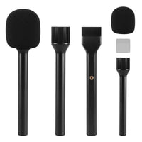 CaTeFo StarRig-S Microphone Handheld Adaptor Interview GO with Foam for RODE Wireless GO, GO II, DJI Mic, Lark150, G1/A2 and Other Wireless Transmitter with Cold Shoe