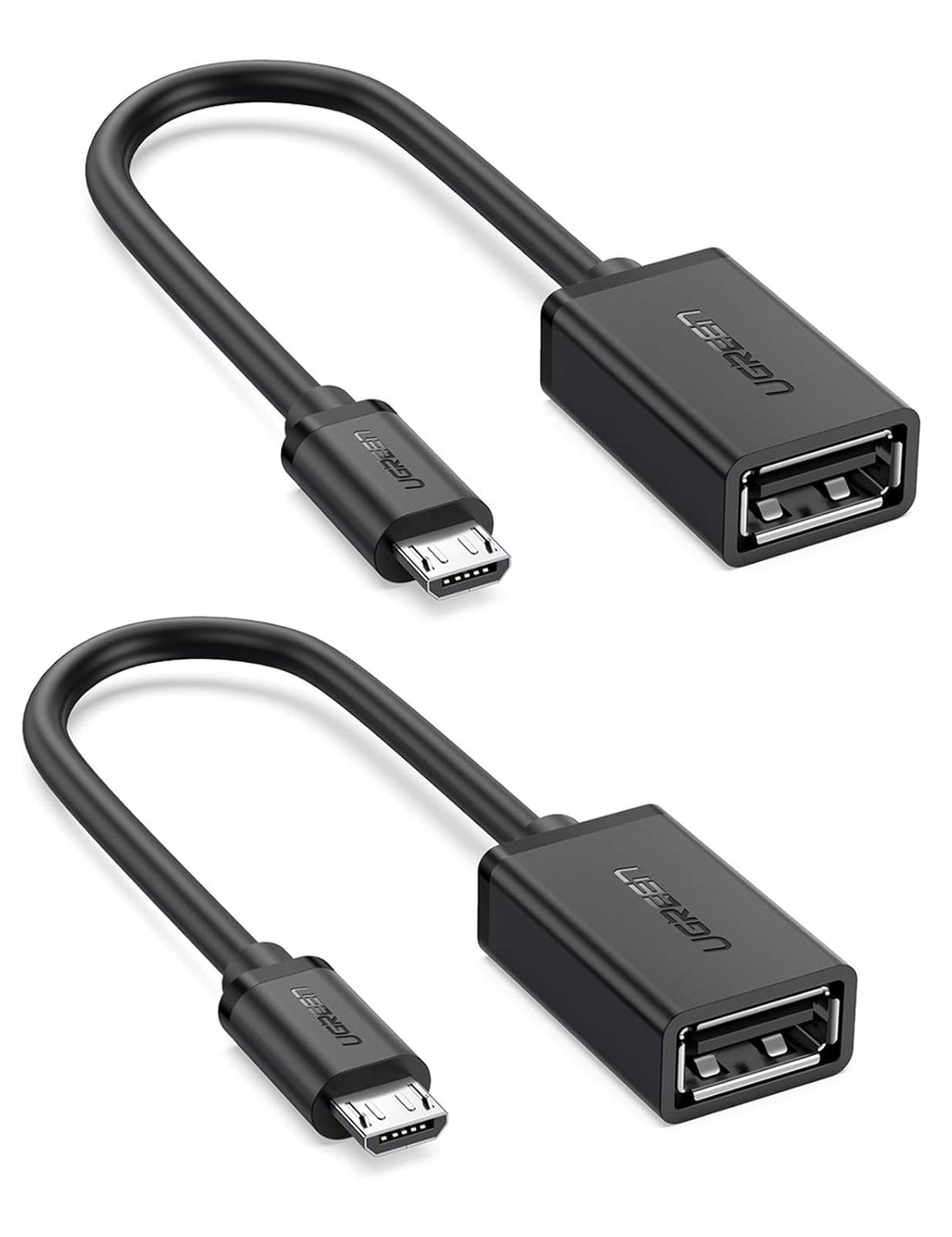 Ugreen Micro USB 2.0 OTG Cable On The Go Adapter Male Micro USB to Female USB for Samusung S6 Edge S4 S3 Android or Windows Smart Phones Tablets with OTG Function 6 Inch Black Black- 2 Pack