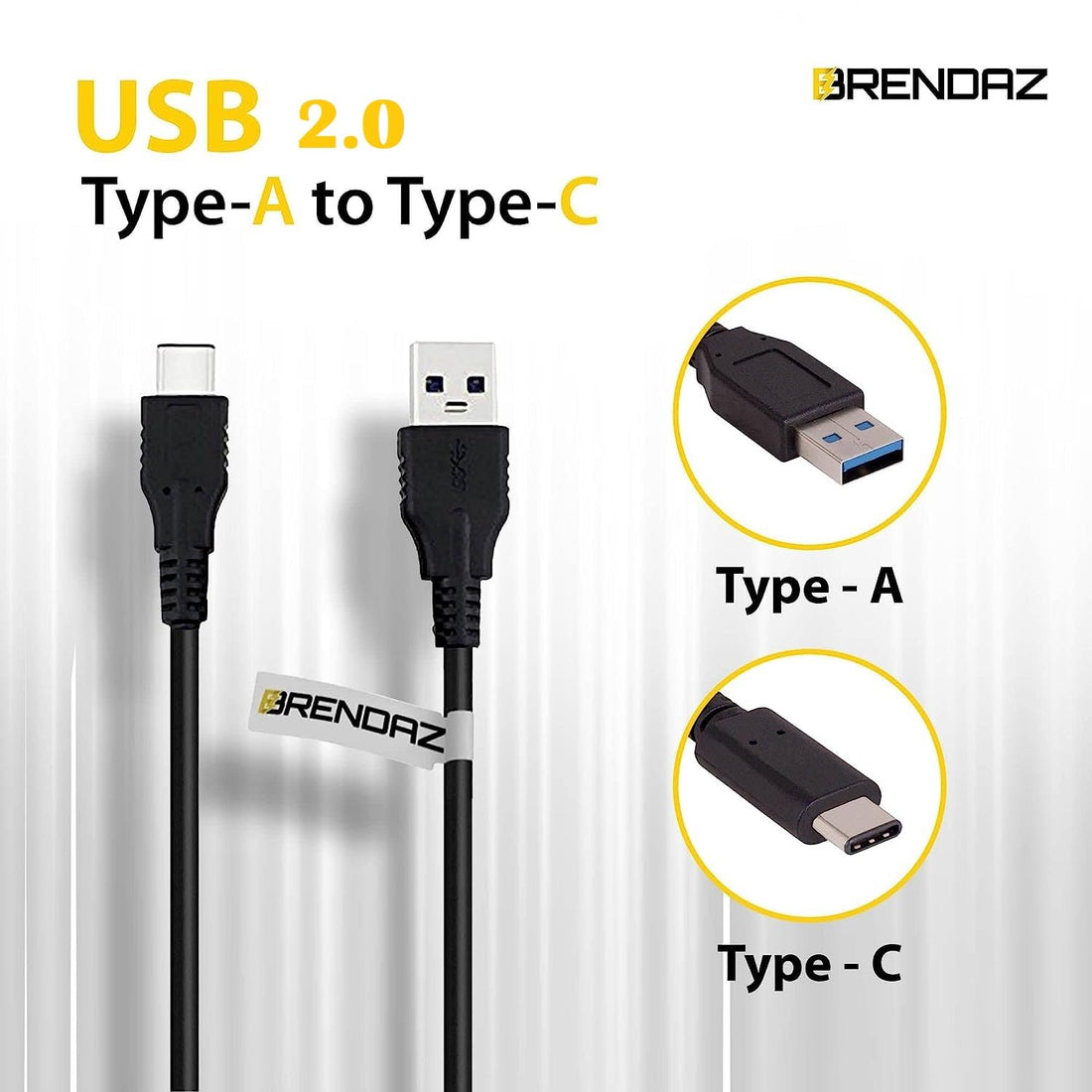 BRENDAZ Type C USB Cable, Replacement USB-C 3.1 Charge & Sync Cable Compatible with RODE VideoMic NTG Shotgun, PodMic USB, NT-USB Mini Microphone and More. (USB Type-C to USB-A)