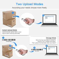 Eyoyo Bluetooth 2D&1D Barcode Scanner, Portable Wireless Mini but Powerful Barcode Reader with 2.4G Wireless&Bluetooth&USB Wired Connection, QR Code Scanner for Phone,Tablet PC