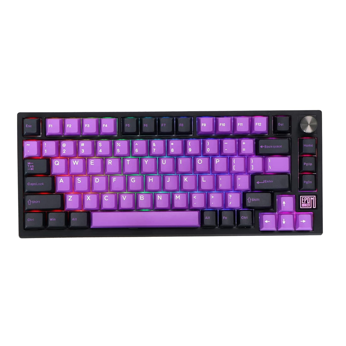 EPOMAKER TH80 SE Board 75% Mechanical Keyboard, NKRO Hot-Swap RGB Triple Mode Gaming Keyboard with Poron/EVA Foam, Programmable, 4000mAh Battery for E-Sport/Win/Mac(Black Purple, Gateron Pro Black)