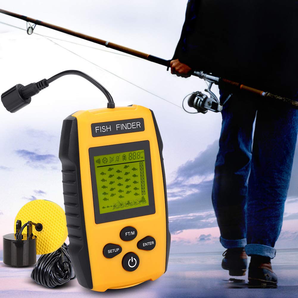 Fish Finder, Easy Hang Easy Use Find Out Depth Portable Fishfinder for Fishing Accessory