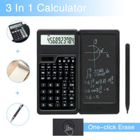 Scientific Calculators for high-School, 10 Digits Digital with Erasable Writing Board Math Calculator for Middle School & College (Solar)