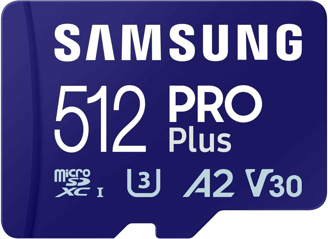 Samsung PRO Plus microSD Memory Card (MB-MD512SA/EU), 512 GB, UHS-I U3, Full HD & 4K UHD, 180 MB/s Read, 130 MB/s Write, Card for Smartphone, Drone or Console, Includes SD Adapter (2023)