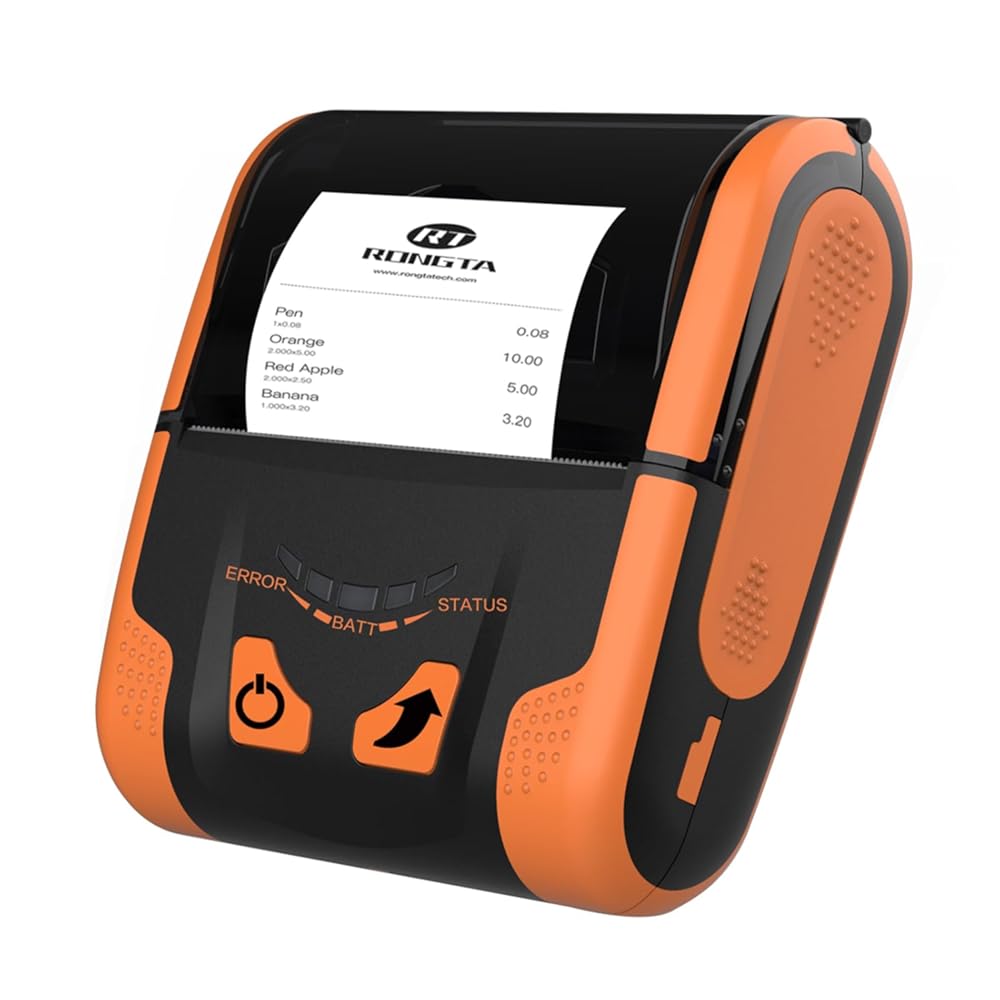 Rongta RPP300 Portable Mini 80mm Pocket Mobile POS Thermal Receipt Printer with Bluetooth+USB interfaces,Orange Color