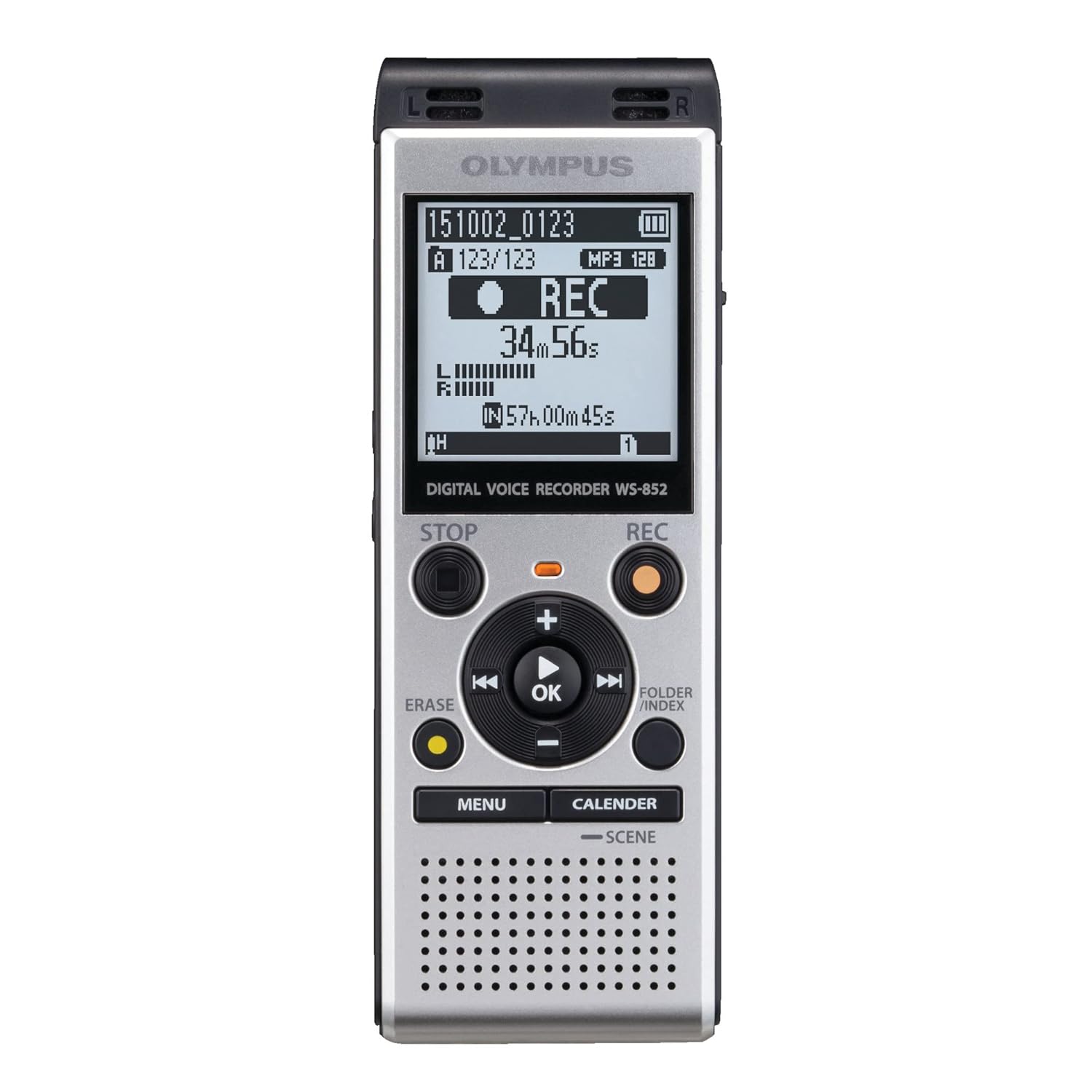 Olympus WS-852 Digital Voice Recorder with Built-in USB (Silver)