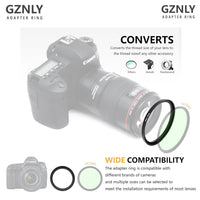 GZNLY Step-up Adapter Rings for Camera Lens Filter Adapter Black Metal Step Down Filter Ring Lens Converter Accessory (55mm-77mm)