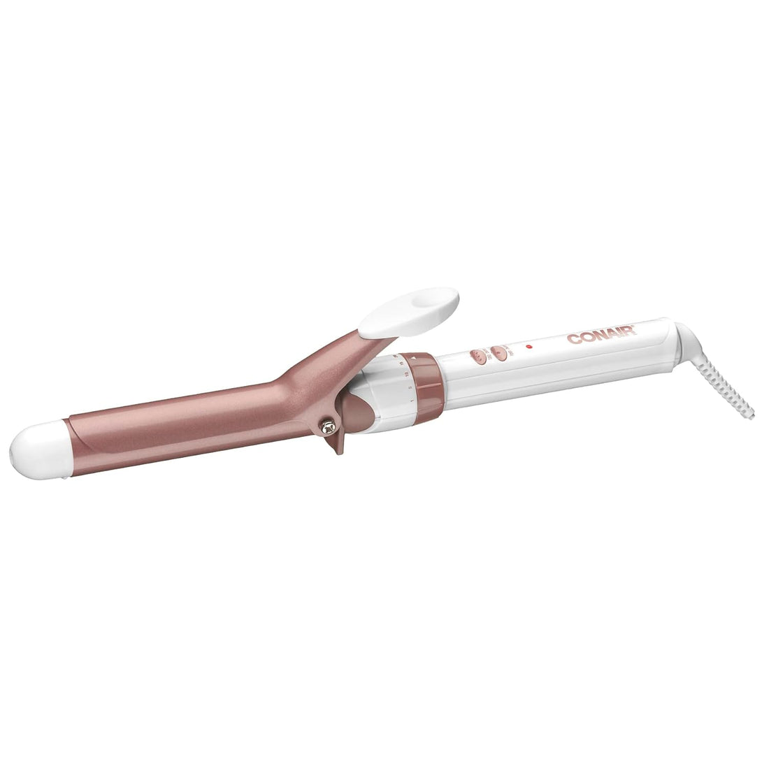 Conair Double Ceramic Curling Iron; 1-inch Curling Iron; White/Rose Gold