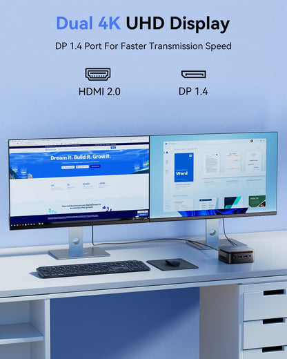 KAMRUI Essenx E1 Mini PC: 16GB DDR4 RAM 512GB M.2 SSD – In Use