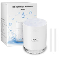 HOTLIFE Portable Mini Humidifier, Small Cool Mist Plant Humidifiers, Rechargeable Personal Desktop Humidifier for Bedroom, Office, Nursery, Travel with Night Light,Auto Shut-Off,3 Filter(350ml,White)