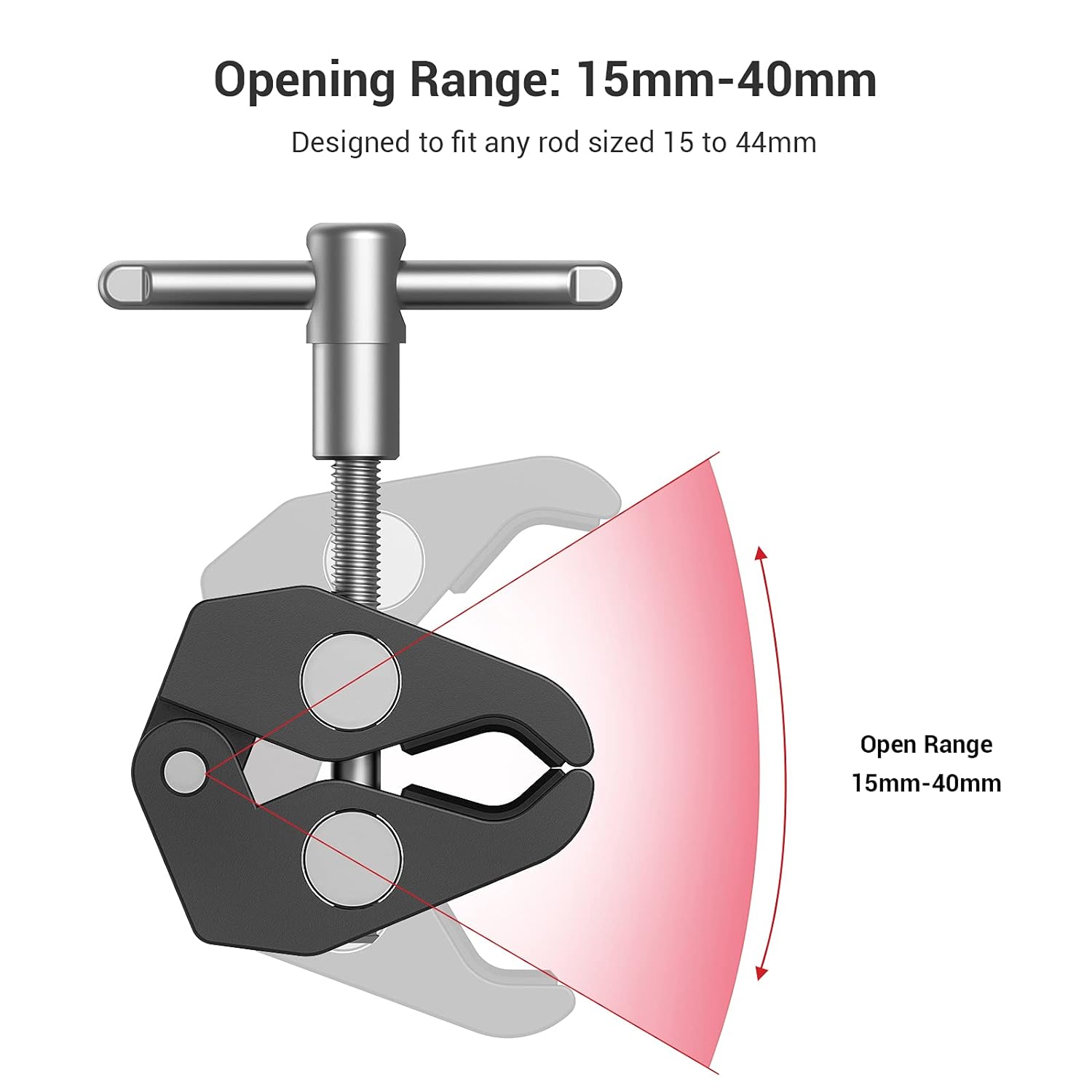 SmallRig Clamp w/ 1/4" and 3/8" Thread and 5.8 Inches Adjustable Friction Power Articulating Magic Arm with 1/4" Thread Screw for LCD Monitor/LED Lights - KBUM2730