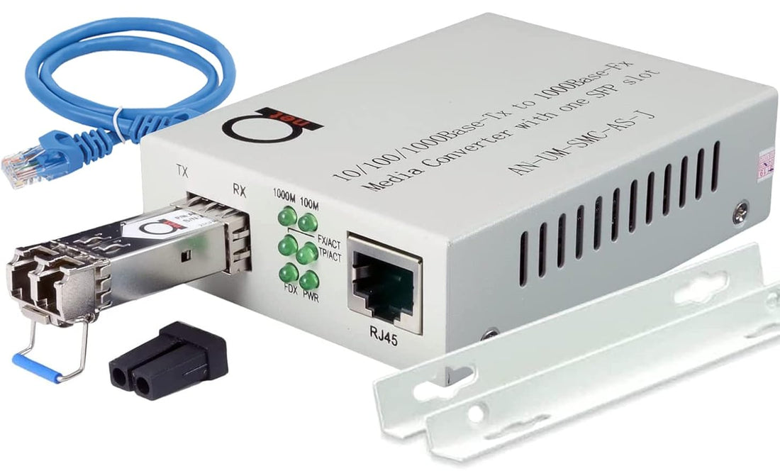 Single Mode LC Gigabit Fiber Media Converter - Includes LC SFP 20 km (12.42 Miles) LC ââ‚¬â€œ to UTP Cat5e Cat6 10/100/1000 RJ-45 ââ‚¬â€œ Auto Sensing Gigabit or Fast Ethernet Speed - Jumbo Frame - LLF Support