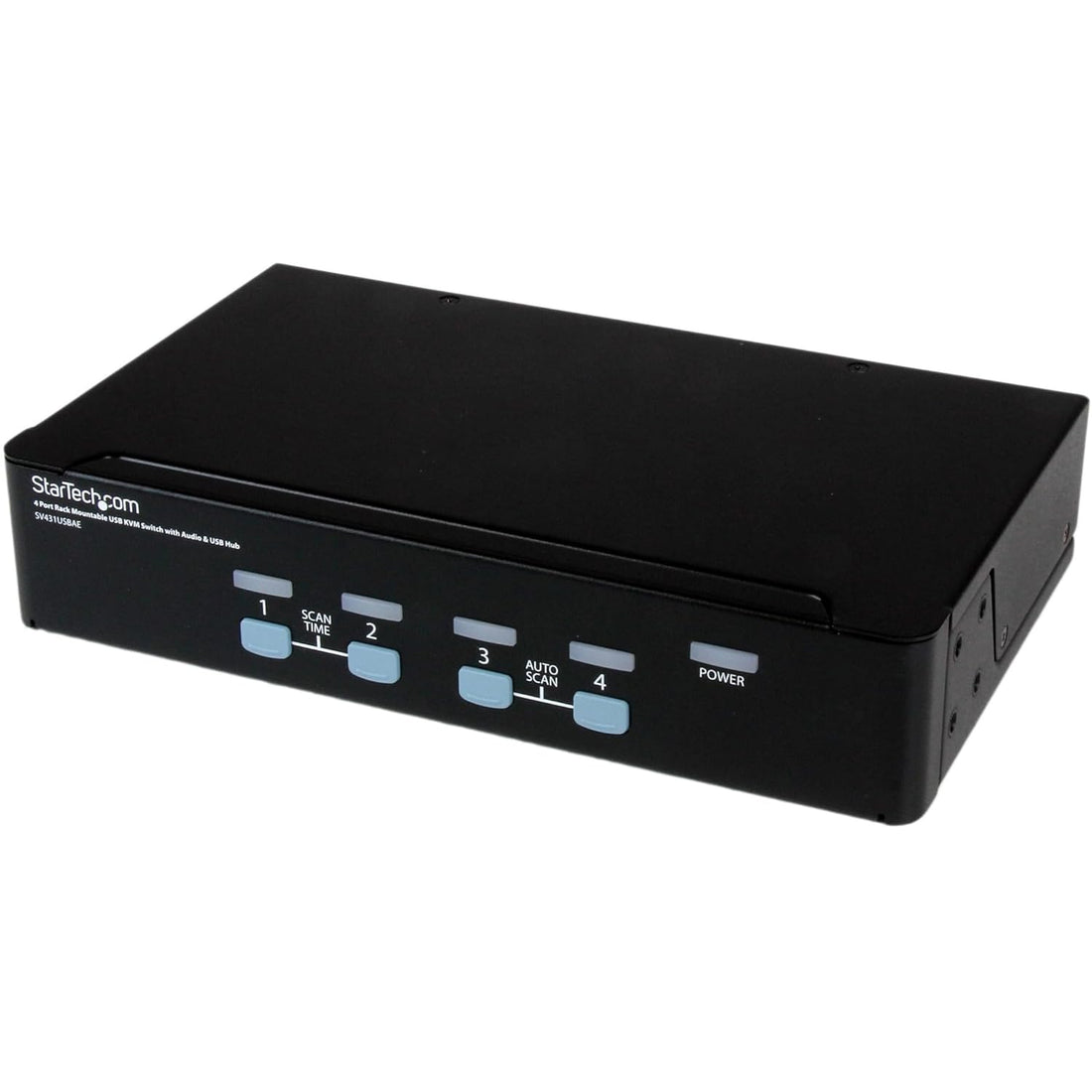 StarTech.com 4 Port Rack Mountable USB KVM Switch with Audio & USB 2.0 Hub (SV431USBAE)