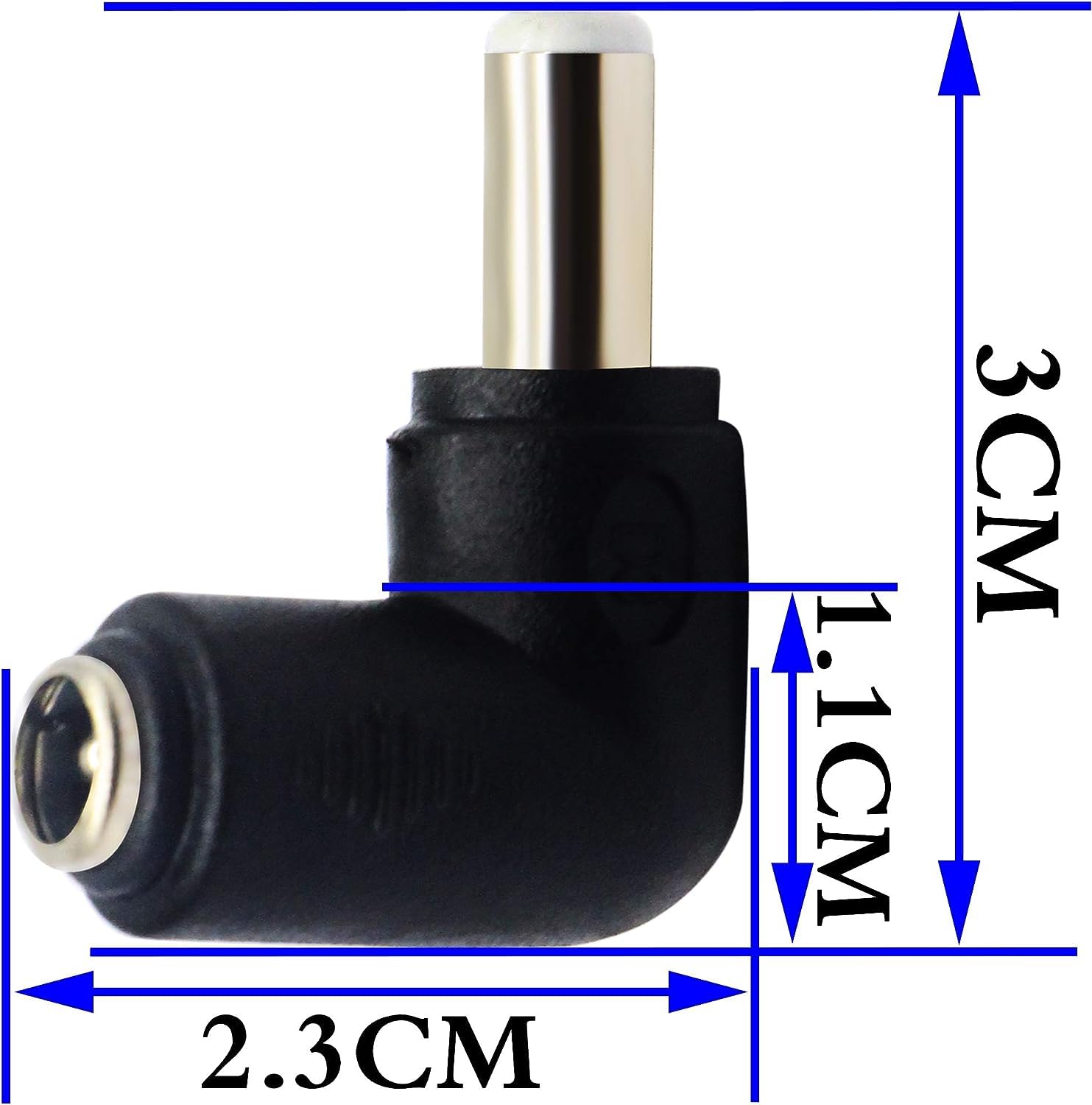 zdyCGTime DC 5.5x2.5mm Male 90 Degree Angle to DC5.5x2.1mm Female Adapter 5 Volt DC Barrel Power Jack Charging Cable Connector for Tablet (DC5.5x2.5mm)(2pack)