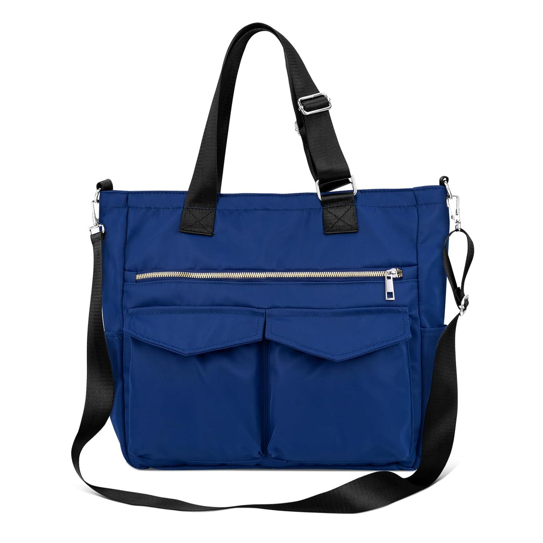 Iioscre Travel Tote Bag for Women, Waterproof Duffel Bag with Adjustable Strap, Crossbody Weekender Bag with Trolley Sleeve, Blue, Travel Tote Bag