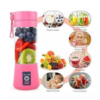SAMADEX Portable Blender, Personal Mixer Fruit Ice Crushing Rechargeable with USB, Mini Blender for Smoothie, Fruit Juice, Milk Shakes, 13oz, Six 3D Blades for Great Mixing (Pink)
