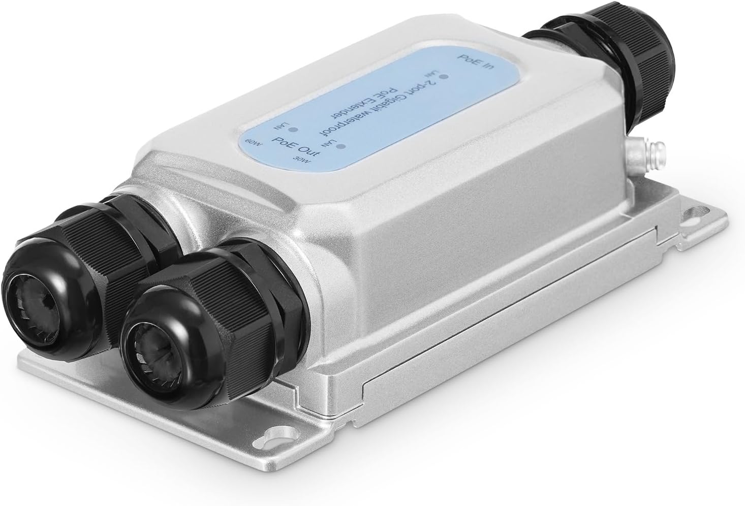 Outdoor IP67 Waterproof Gigabit PoE Passthrough Switch – Front View