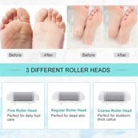 Foot Scrubber Electric Callus Remover, 18-in-1 Rechargeable Electric Foot File Hard Skin Remover IPX7 Waterproof Pedicure Tool with 3 Roller Heads and 2 Speeds for Dead Skin Remover Cracked Heels