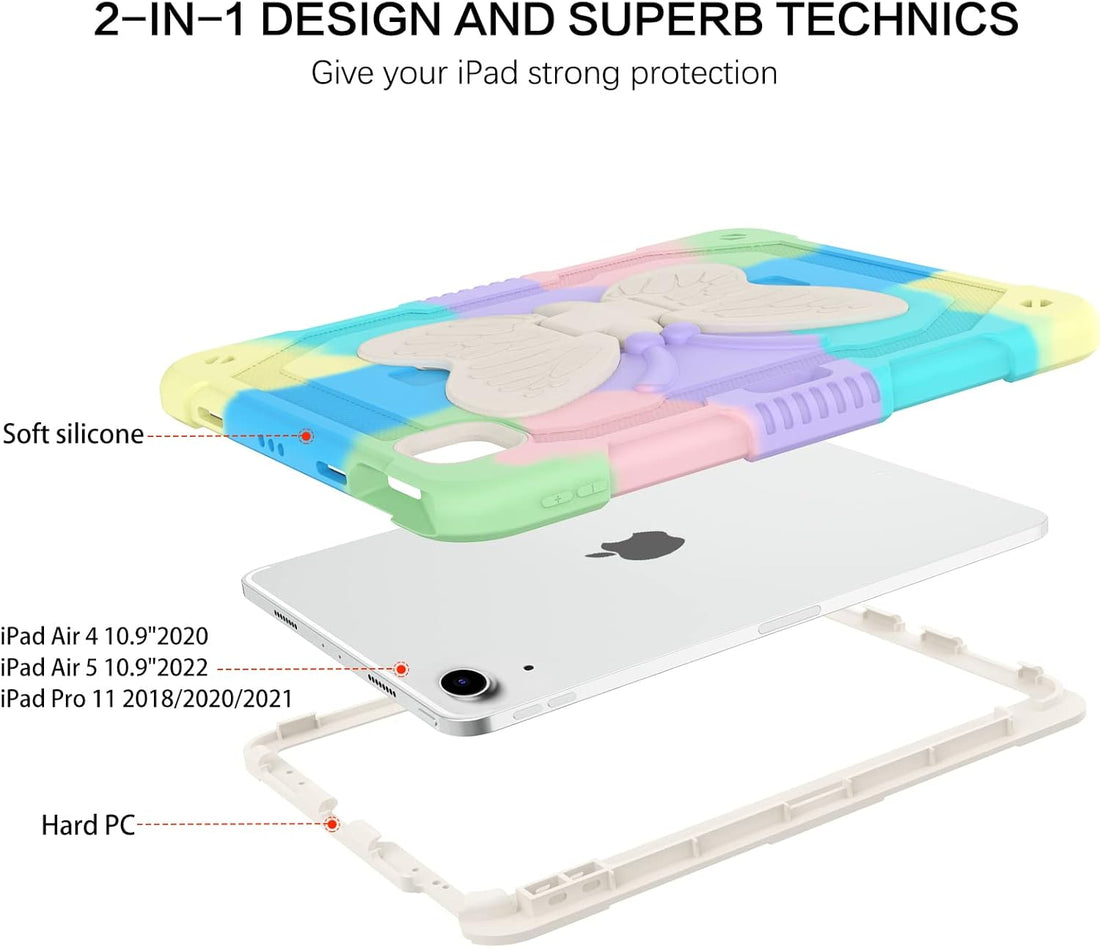 BENTOBEN iPad Pro 11 inch Case, iPad Air 5th/4th Generation Case, 2 in 1 Heavy Duty Rugged Shockproof Kickstand Hybrid Protective Pencil Holder Girls Women Kids iPad Pro 11 inch Tablet Cover, Green
