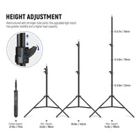 NEEWER Upgraded 75"/6.2'/190cm Photography Light Stand, Spring Loaded Collapsible Metal Tripod Stand with 1/4" Screw&Stronger Tube Joints for Strobe Softbox LED Light Ring Light, Max Load:13.5lb/6.5kg