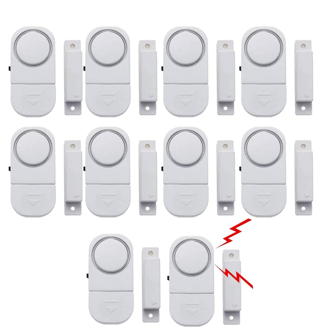 10 Pack Wireless Door Window Alarm, Magnetic Burglar Alert Sensor with Batteries, Loud Door Alarms for Kids Safety, DIY for Home Security, Office Protection,Shopping Store