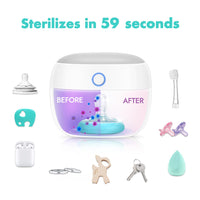 Papablic Portable UV Light Sterilizer, Mini UV-C Sanitizer Box for Pacifier and More, 99.99% Sterilization in 59 Seconds, USB Rechargeable