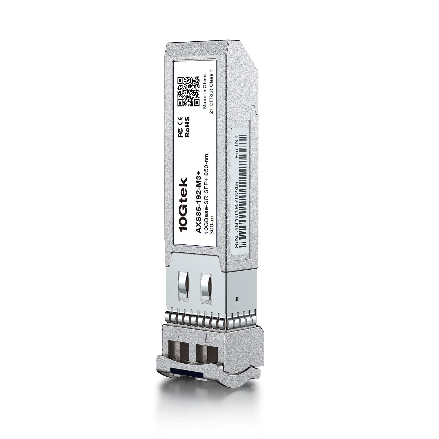 Industrial Grade 10GBase-SR SFP+ Transceiver, 10G 850nm MMF, up to 300 Meters, Compatible with Cisco SFP-10G-SR, Meraki MA-SFP-10GB-SR, Ubiquiti UniFi UF-MM-10G, Fortinet, Mikrotik, Netgear and More