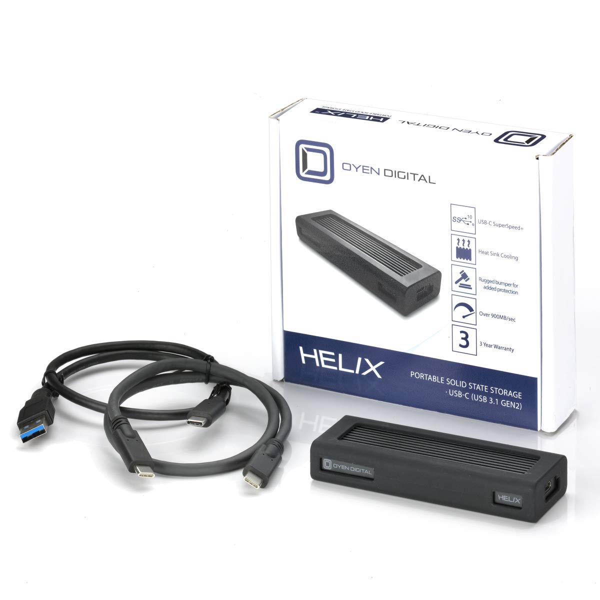 Helix Dura 1TB USB-C (USB 3.2 Gen2) NVMe Portable SSD, Up to 1050MB/s