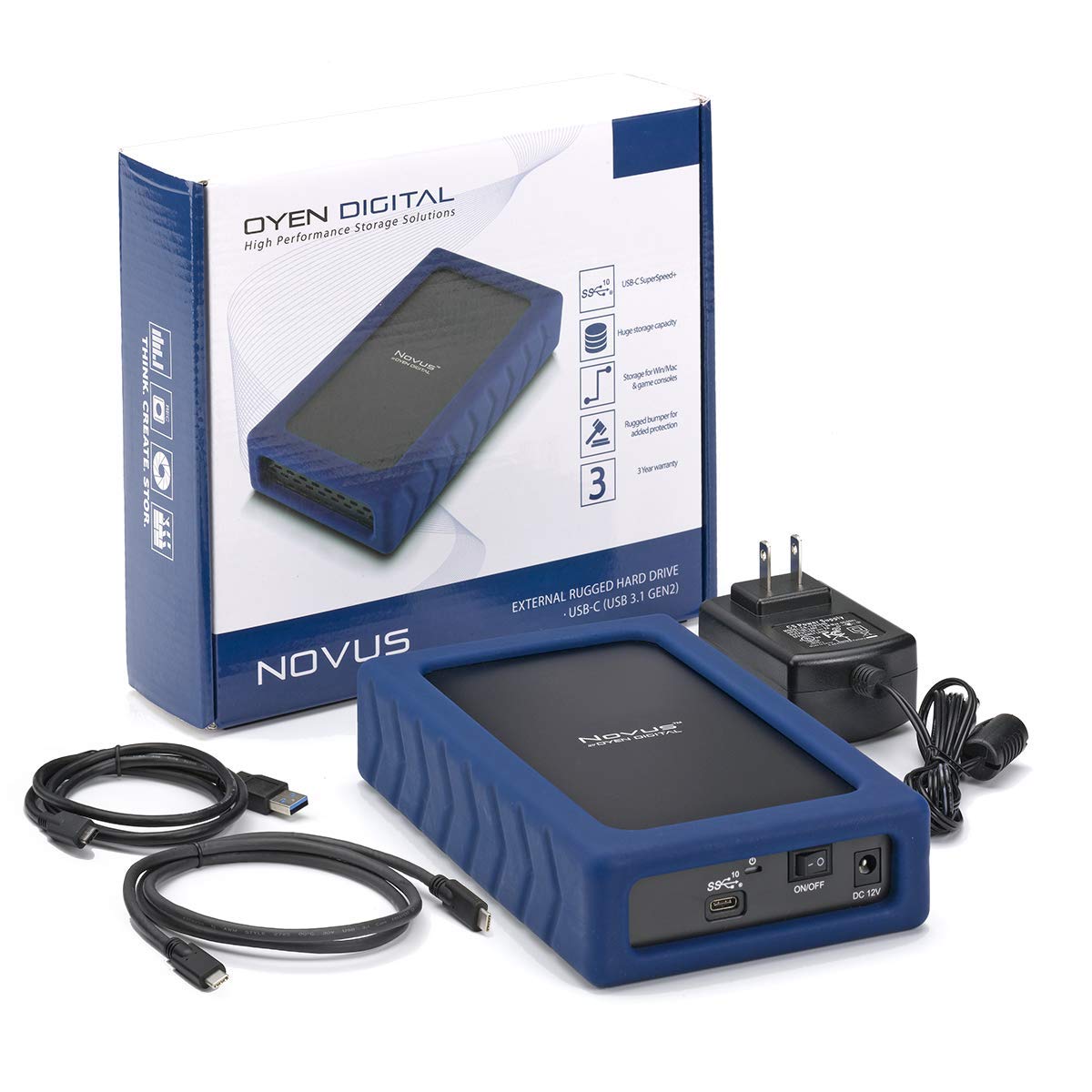 Novus 4TB External USB-C (3.1,Gen2) Rugged Desktop Hard Drive