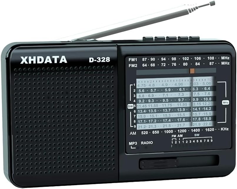 XHDATA D-328 Shortwave AM FM DSP Portable Small Multi Band – Front View