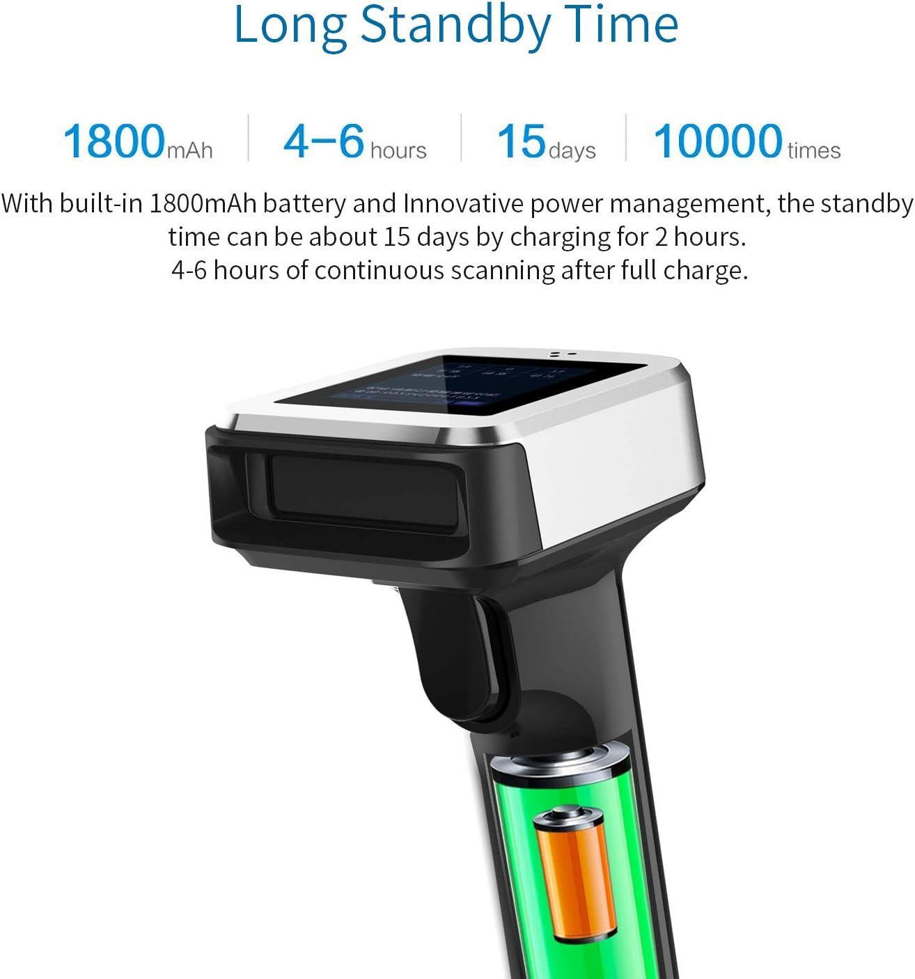 Symcode 2D QR Bluetooth Barcode Scanner with Screen Display – Packaging
