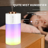 Humidifiers,RONGYI Car Humidifiers Night Light with Colorful Lights, Two Modes, Large Capacity of 300ml, Auto-Off, Ultra-Quiet Portable Mini Humidifiers for Car, Bedroom, Office, Hotel (Pink)