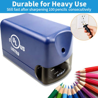 AFMAT Electric Pencil Sharpener Heavy Duty, Classroom Pencil Sharpener for 6.5-8mm No.2/Colored Pencils, UL Listed Professional Pencil Sharpener w/Stronger Helical Blade, School Pencil Sharpener-Blue