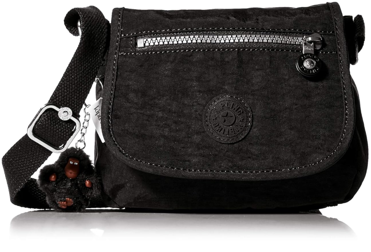 Kipling Women's Sabian Mini Bag, Adjustable Crossbody Strap, Magnetic Snap Closure, Black Tonal