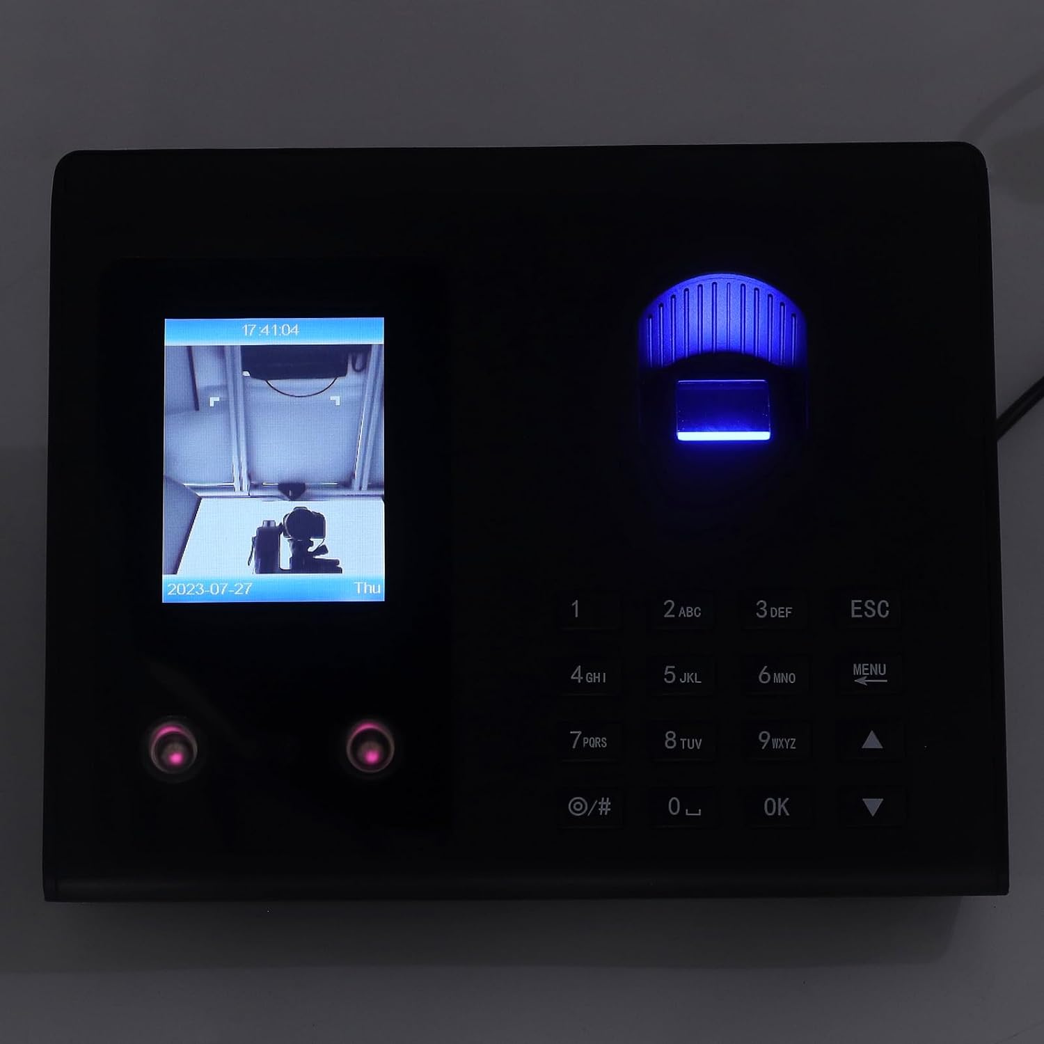 Biometric Attendance Machine Smart Timing Facial Recognition Fingerprint Password Check In Time Clock for Office (US Plug)