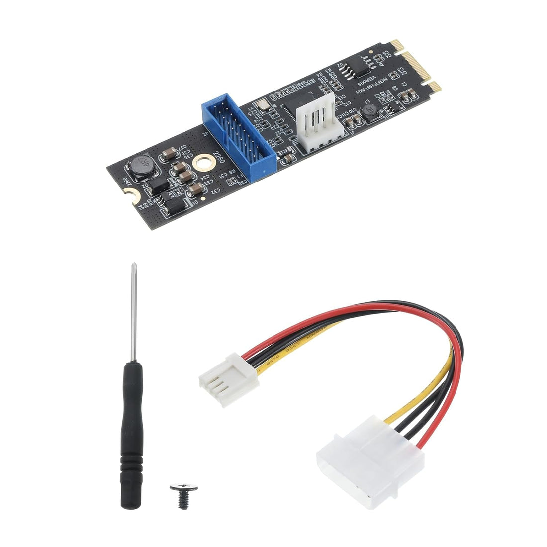 MECCANIXITY M.2 PCI-E to USB3.0 19Pin Front Panel Socket Adapter Board Express Card for Desktop, PC, Office Computer