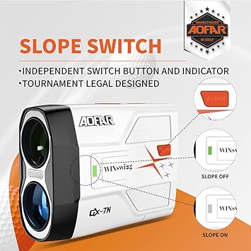 AOFAR GX-7N PRO Golf Rangefinder with Continuous Scan, Slope and Angle Switch Button with Indicator, Flag-Lock with Pulse, AI Technology, High-Precision, Waterproof for Tournament
