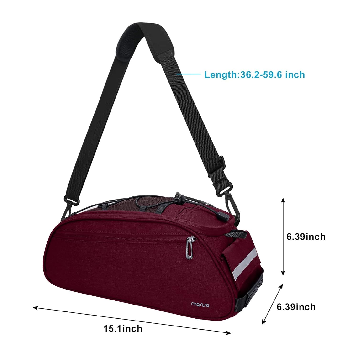 MOSISO Bike Rack Bag, Waterproof Bicycle Trunk Pannier Rear Seat Bag Cycling Bike Carrier Backseat Storage Luggage Saddle Shoulder Bag, Wine Red