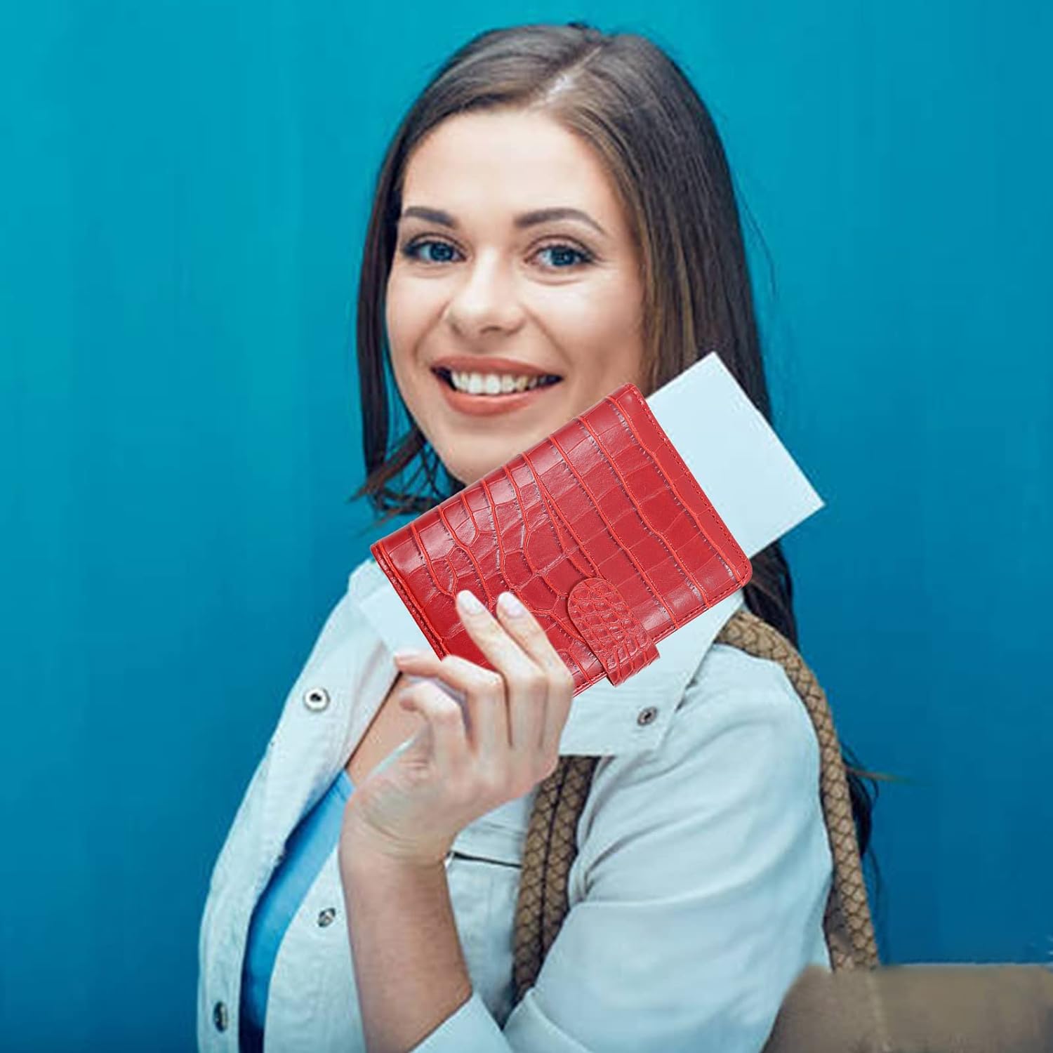 Sbrinnaliao Passport Holder with Vaccine Card Slot, RFID Travel Wallet Leather Passport Holder Women/Men with Zipper, Passport and Vaccine Card Holder Combo, Stone-Red, Multifunction Organized