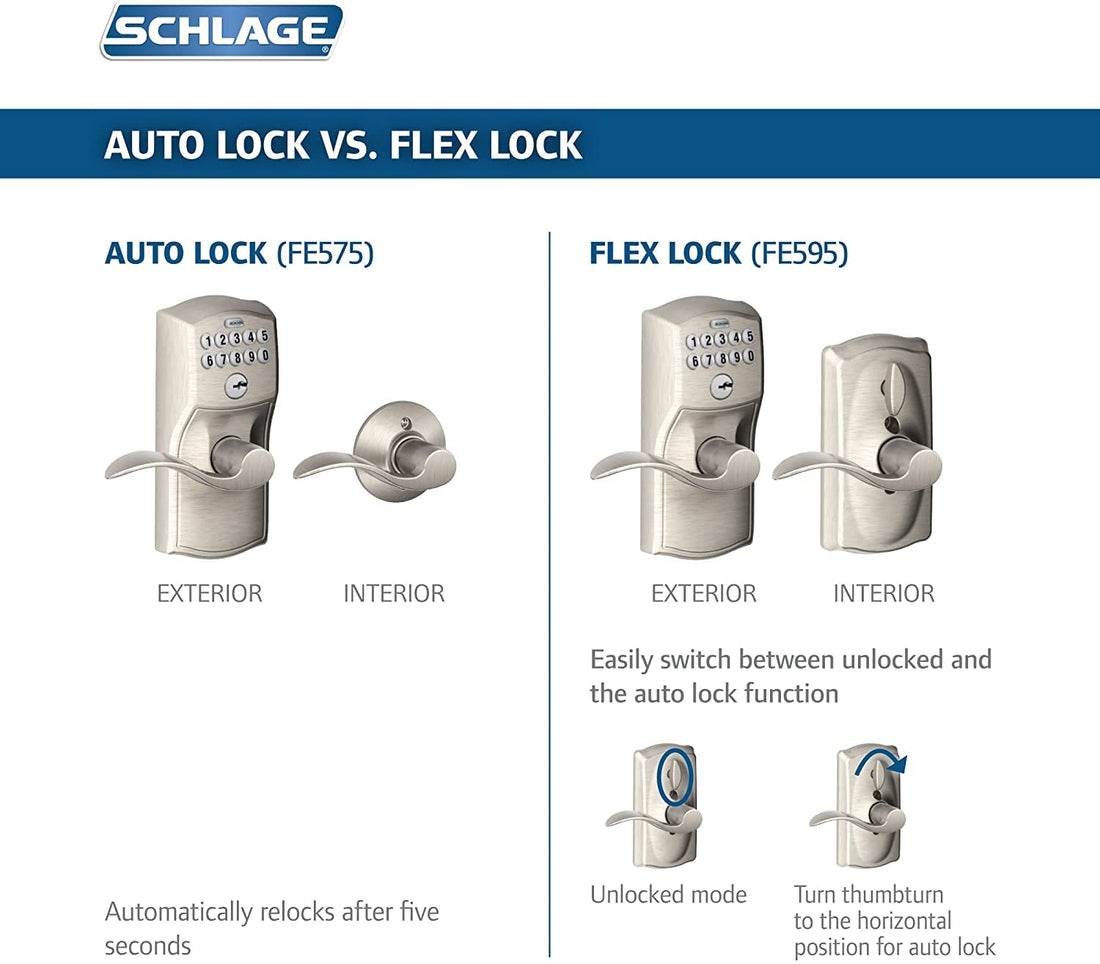 Schlage FE575 CAM 716 Acc Camelot Keypad Entry with Auto-Lock and Accent Levers, Aged Bronze