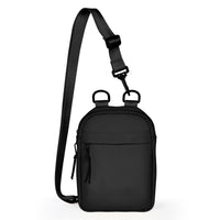 Geestock Mini Sling Bag, Men Women Waterproof Crossbody Bag, Small Chest Bag, Fanny Back, Shoulder Bag, Backpack for Travelling Hiking Travel, Black