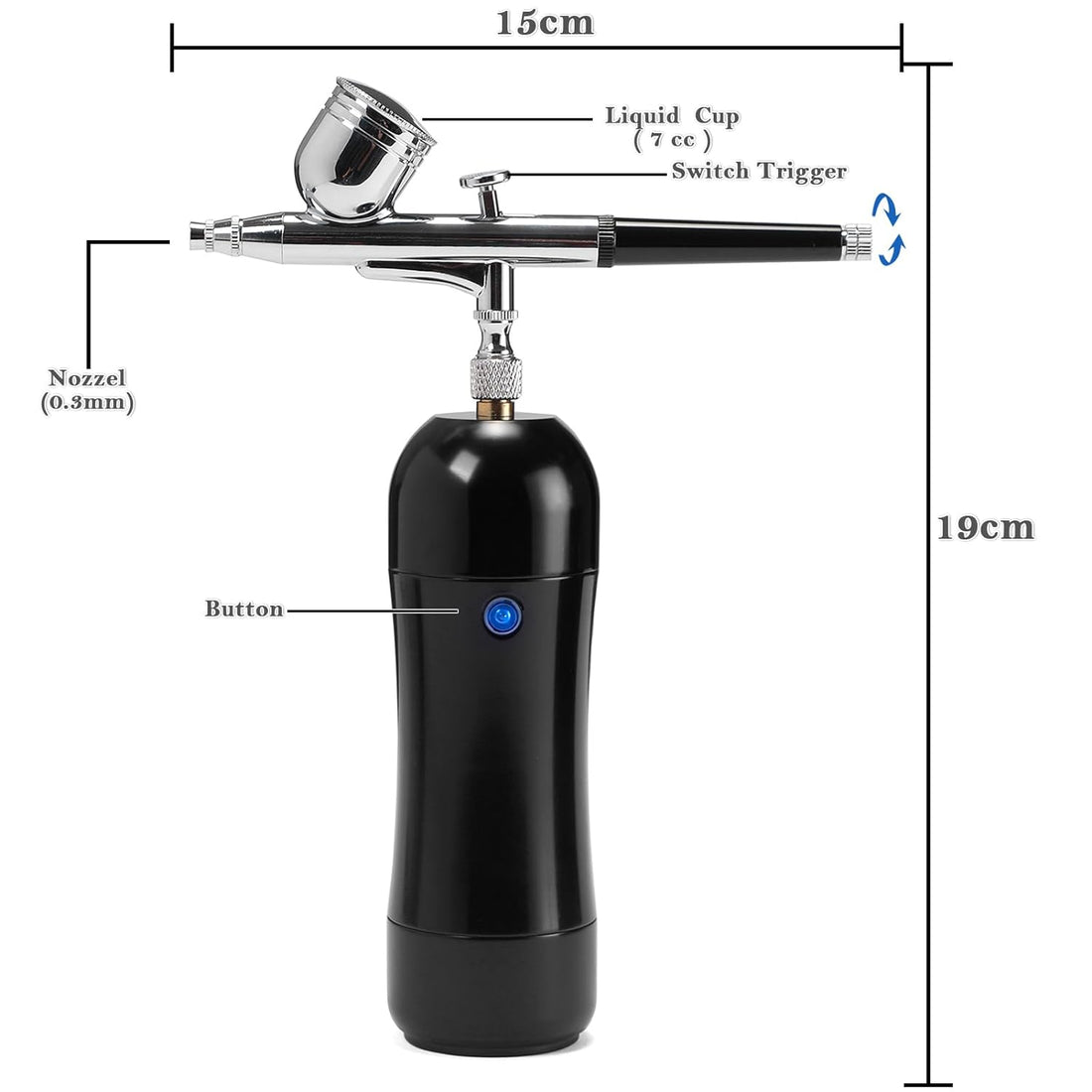 Airbrush-Kit Rechargeable Cordless Airbrush, with Auto Handheld Airbrush Gun and Compressor,Portable Wireless Air Brush for Nail Art, Makeup, Painting Art, Barber, Cake Decorating