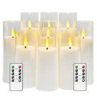 kakoya Flameless Candles Realistic Moving Wick Led Candles (White)