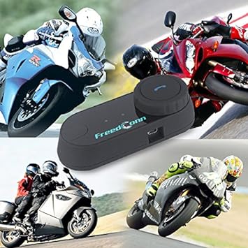 FreedConn Motorcycle Helmet Bluetooth Intercom Kit, TCOM-VB Motorbike Helmet Intercom Interphone Headset, for 2 or 3 Riders, FM Radio/Mobile phone/MP3/GPS Connective/Range 800m/ Handsfree (2 Pack)