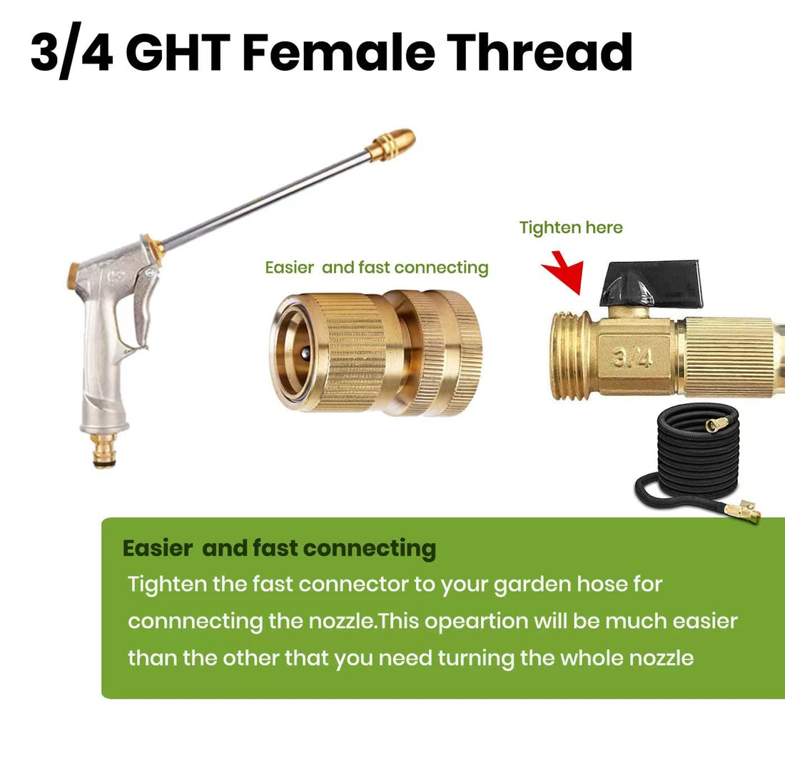 Garden Hose Nozzle, High Pressure Water Hose Nozzle Sprayer Head,fits 3/4” Garden Hose Thread,for Lawn & Garden,Washing Cars,Watering Garden,Cleaning,Showering Dogs&Pets